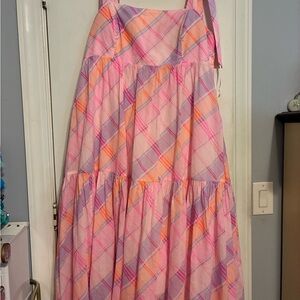 Lilly Pulitzer Pink, Lavender & Peach Plaid Tiered Dress